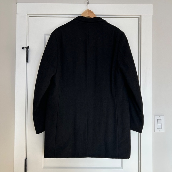 Strauss Men’s Insulated Wool Blend Black Winter Pea Coat Jacket - Picture 5 of 10